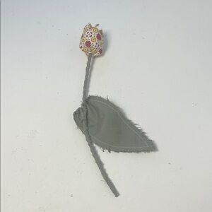 Homemade Fabric Floral Rose Flower with Bendable Stem